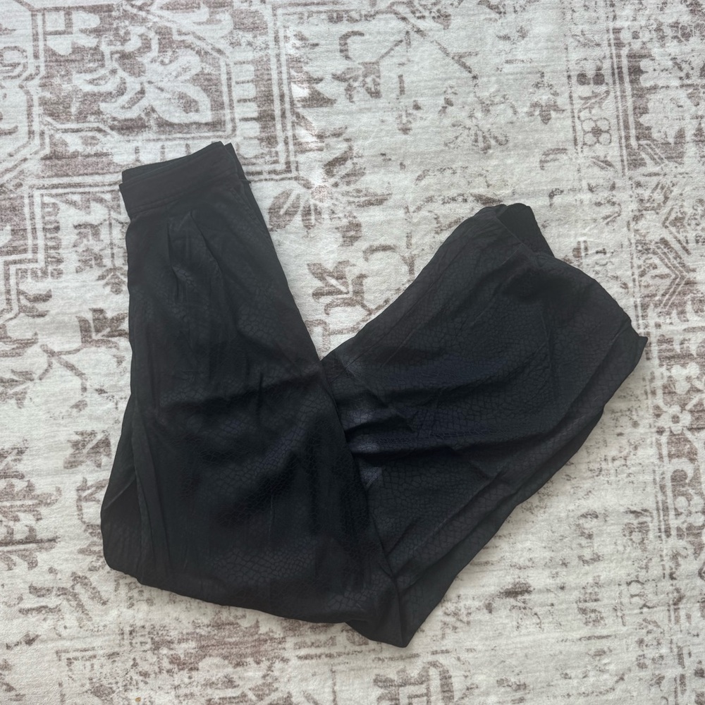 Black Textured Trousers